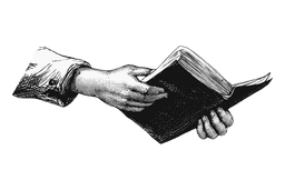 hand with book